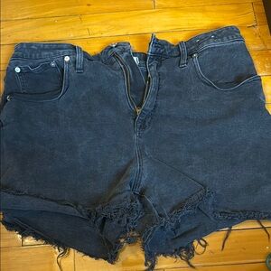 Madewell Black Distressed Jean Shorts